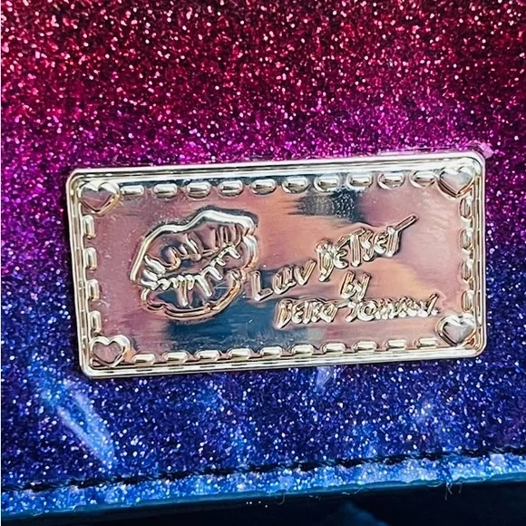 Betsey Johnson Quilted Cat Face Backpack Y2K Kawaii Coquette Glitter Rainbow Bag - Picture 3 of 16